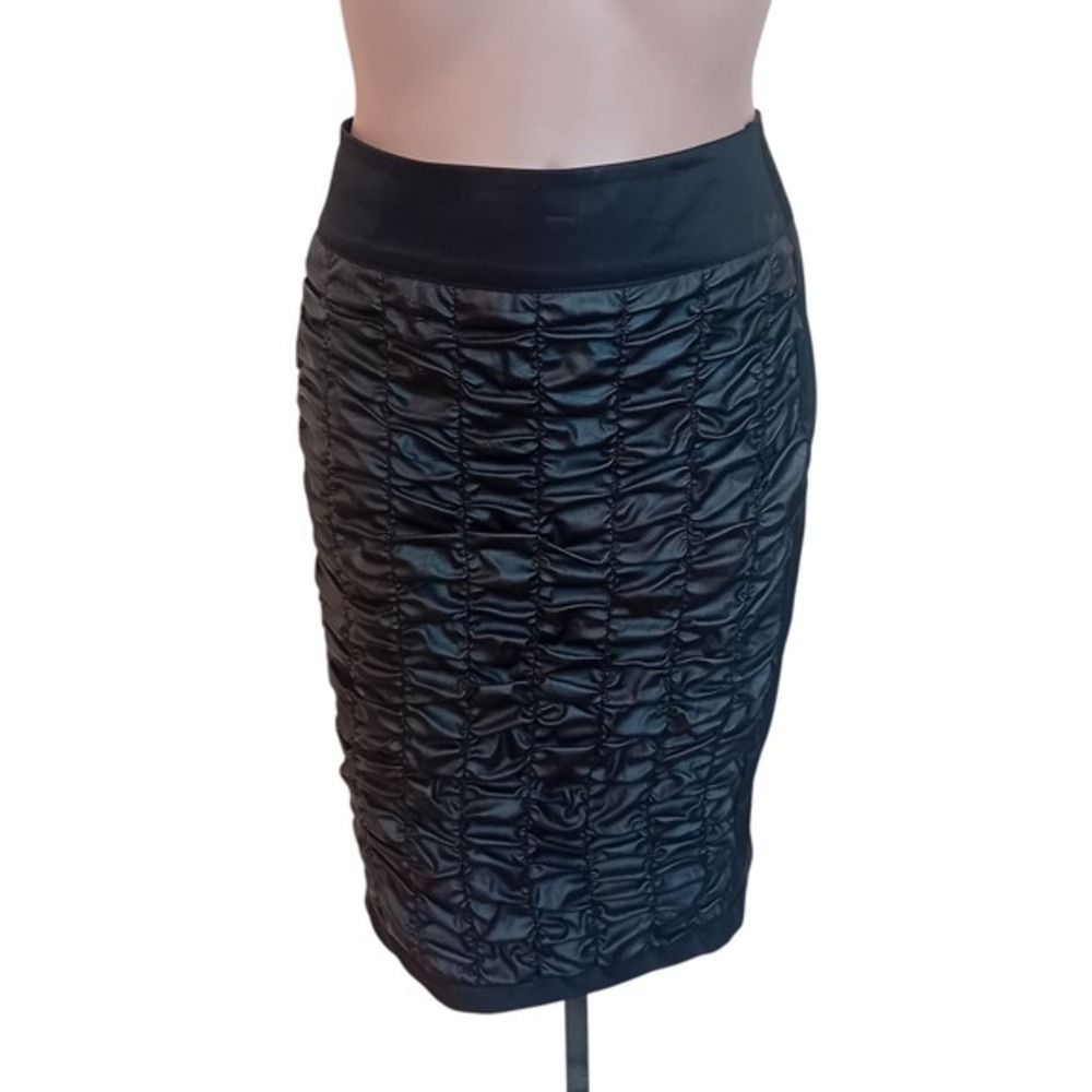 Vintage Y2K Infinitif Ruched Pencil Skirt Corporate Goth Cocktail Party 40/M